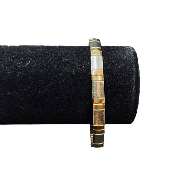 Gold Tone And Silver Tone Stretch Bracelet (4802) - Picture 2 of 5